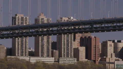 Bridge Section with Buildings Stock Footage 25846025