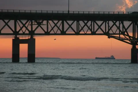 Bridge with Ship Stock Photos