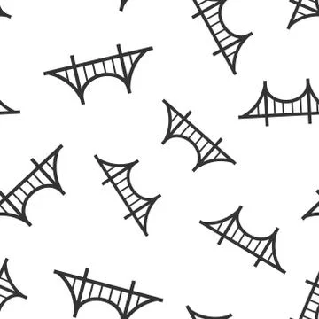 Bridge sign icon seamless pattern background. Drawbridge vector illustration  스톡 일러스트