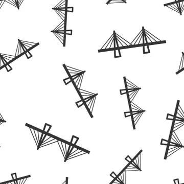 Bridge sign icon seamless pattern background. Drawbridge vector illustration  Stock Illustration