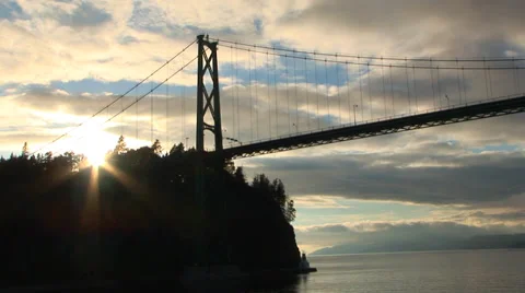 Bridge Silhouette Stock Footage 33604585