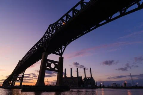 Bridge Silhouette sunset Stock Photos