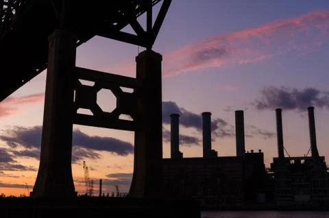 Bridge Silhouette sunset Stock Photos