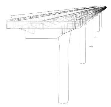 Bridge sketch. 3d illustration Ilustración de archivo