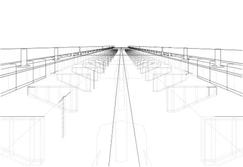 Bridge sketch. Vector Ilustración de archivo