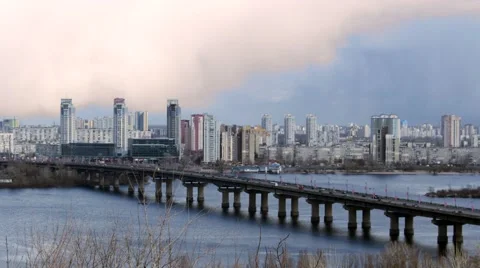 Bridge Skyscrapers Timelapse Stock Footage 48844746