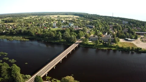 Bridge in a small town Stock Footage 113132515
