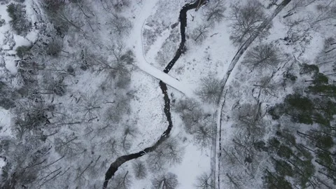 Bridge in a snowy park Stock Footage 147095587