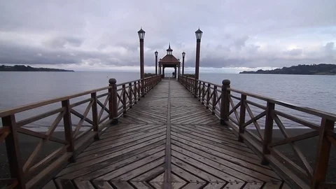 Bridge in south Chile Stock Footage 77046809