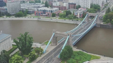 Bridge, Span over the bridge, Wroclaw, Poland Stock Footage 135239112