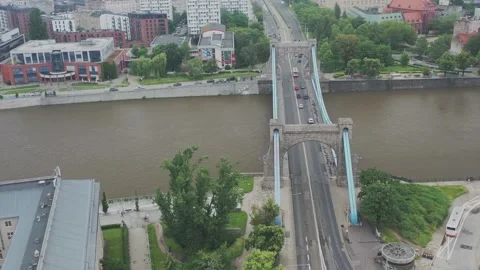 Bridge, Span over the bridge, Wroclaw, Poland Video stock 135239134