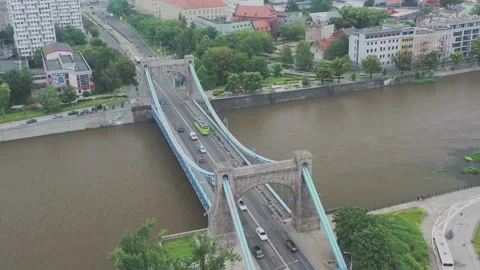 Bridge, Span over the bridge, Wroclaw, Poland Video stock 135239177