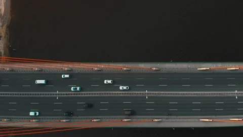 Bridge, speeding cars Stock Footage 117298069