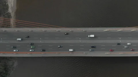Bridge, speeding cars Stock Footage 117303693