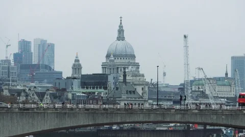 Bridge by St. Paul's Cathedral Stock Footage 120582569