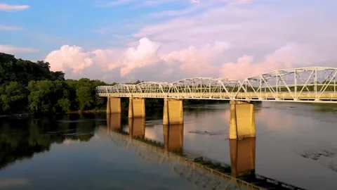 Bridge with storm clouds Stock Footage 135989433