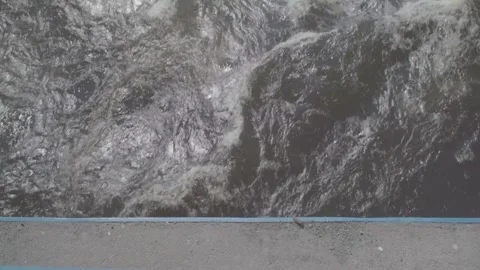 Bridge, stormy stream, river, boiling water Stock Footage 278397624