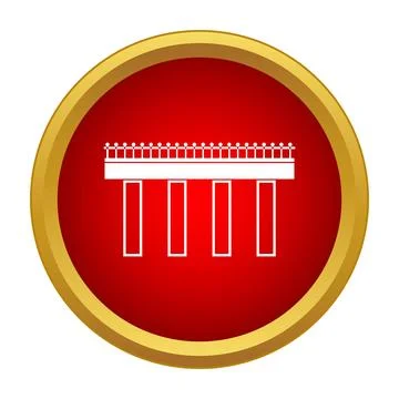 Bridge structure icon connecting transportation path infrastructure Stock Illustration