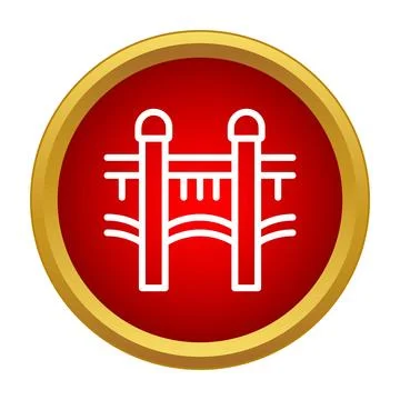 Bridge structure icon representing infrastructure and connection Stock Illustration