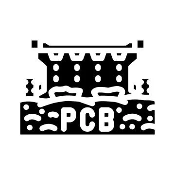 Bridge structure over water with pcb chemical pollution Stock Illustration