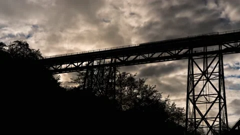 Bridge Structure Trees Silhouette Landscape Nature, Vidéo 238355945