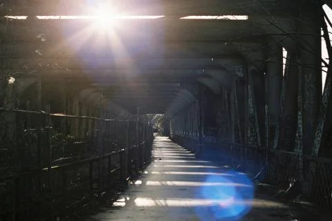 Bridge in sunlight on 35mm Stock Photos