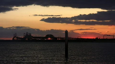 Bridge Sunset Ends Med Stock Footage 488390