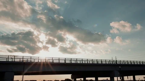 The bridge at sunset Stock Footage 76360526