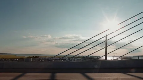 The bridge at sunset Stock Footage 76360528