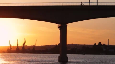 Bridge at sunset Stock Footage 135101749
