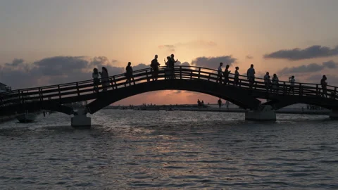 Bridge sunset. Stock Footage 140577834