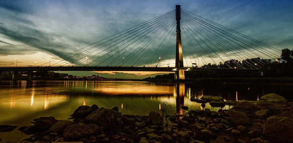 Bridge at sunset Foto stock
