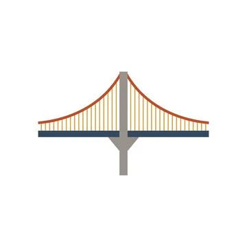 Bridge, suspension, rope icon Stock Illustration