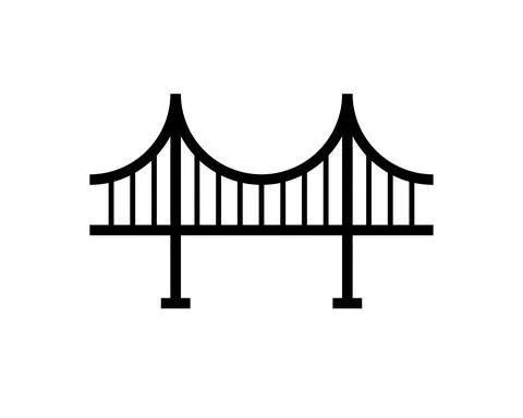 Bridge, suspension, rope icon vector image.Can also be used for building and  Stock Illustration