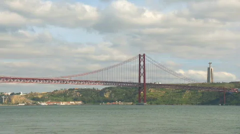 Bridge Tagus river time lapse Stock Footage 377226
