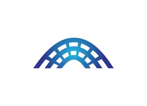 Bridge tech logo curve net Stock Illustration