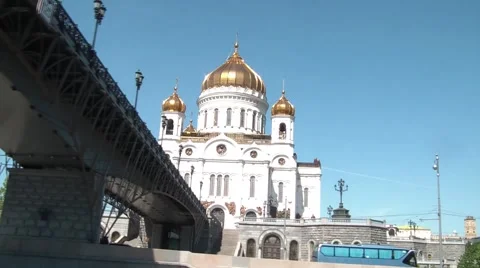 Bridge To The Temple Of Christ The Savior Stock Footage 5505639