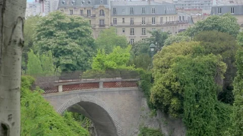 Bridge Through Botanic Garden Stock Footage 60003427