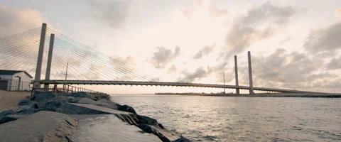 Bridge Timelapse on the Coast Stock Footage 136021413