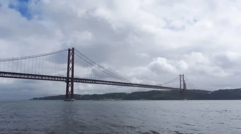 Bridge timelapse in Lisbon 스톡 동영상 69008915