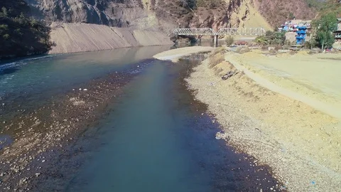 The bridge top of river Stock Footage 125663095