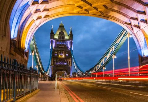 Bridge Tower night view Stock Photos