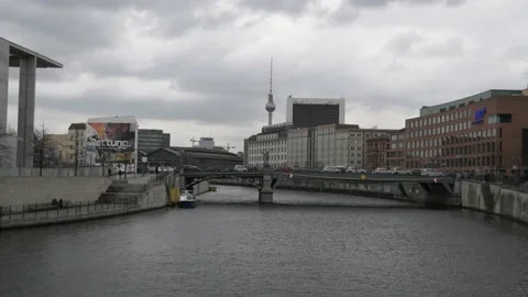 Bridge with traffic in Berlin, Germany. Video stock 132355156
