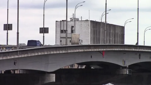Bridge traffic in big city Stock Footage 79782509