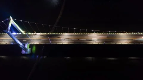 Bridge traffic travelling hyper time lapse Stock Footage 273698198