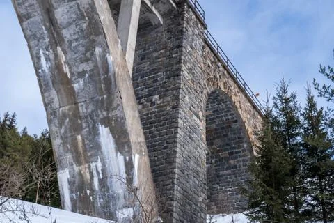 Bridge for trains in winter Stock Photos