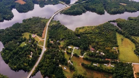 Bridge, Trees, Lake Stock Footage 140626477