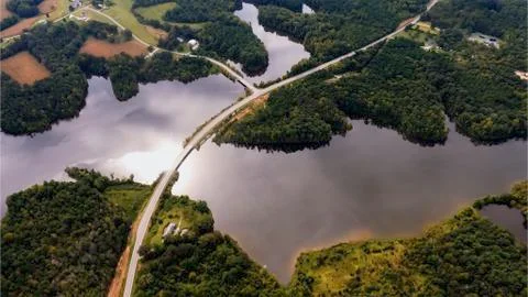 Bridge, Trees, Lake Stock Photos