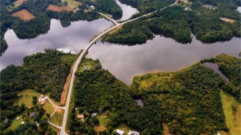 Bridge, Trees, Lake Stock Photos