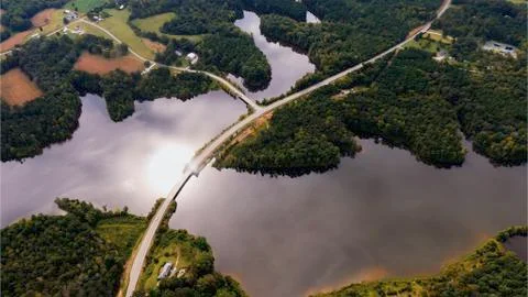 Bridge, Trees, Lake Stock Photos